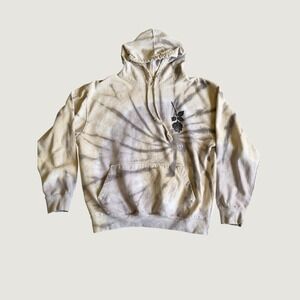 Assholes Live Forever Rose Tie Dye Hoodie Large Tan Brown Graphic Streetwear